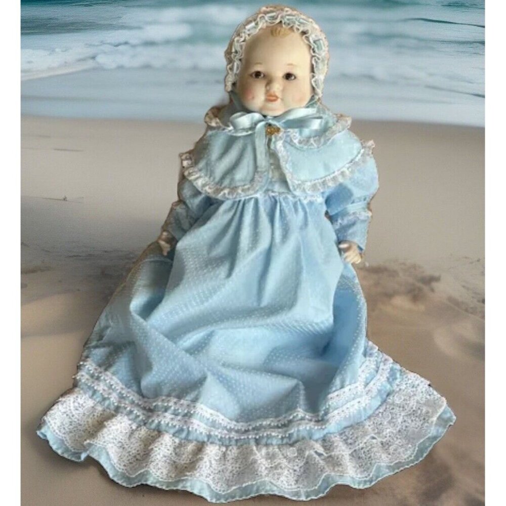The Gorham Baby Doll Collection Porcelain Blue Dress Lullaby 1982
